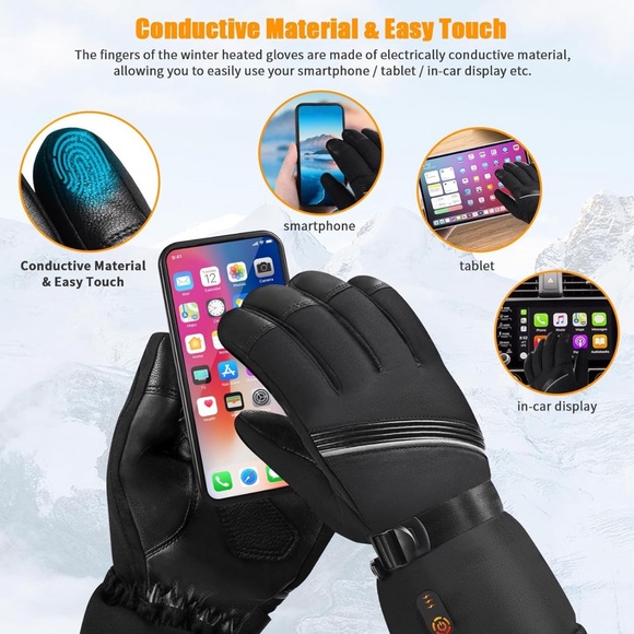 $79.99 (size XL) Heated Gloves, Winter Gloves with 2Pcs 2600mAh - Picture 5 of 7
